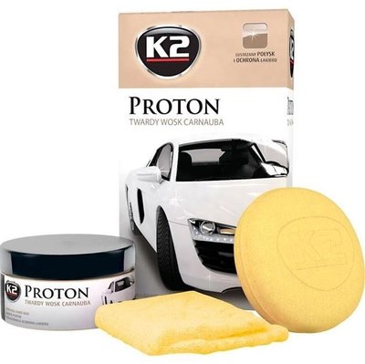 Набор для ідеального полірування кузова (воск+аплікатор+фібра) K2 Gold Proton 200г 71993221 фото