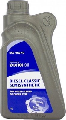 Масло полусинтетика 10W-40 Diesel CLASSIC LOTOS SEMISYNTETIC CE/SF 1л 72801690 фото