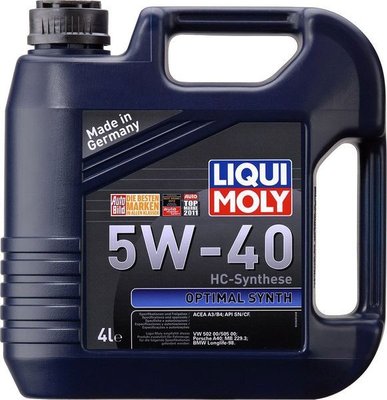 Моторное масло Liqui Moly Optimal Synth 5W-40 4 л (3926) 56395419 фото